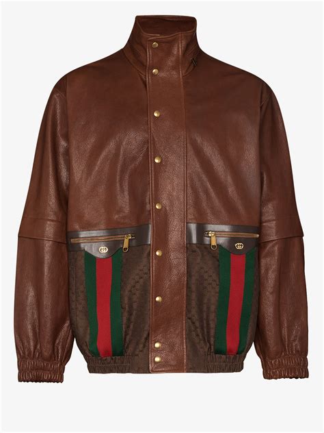 gucci grey jacket|gucci leather jacket price.